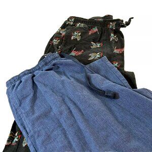 Pajama Pants - Hanes & Sonoma 2 Pair, 1 Flannel & 1 Cotton Woven size Large M…